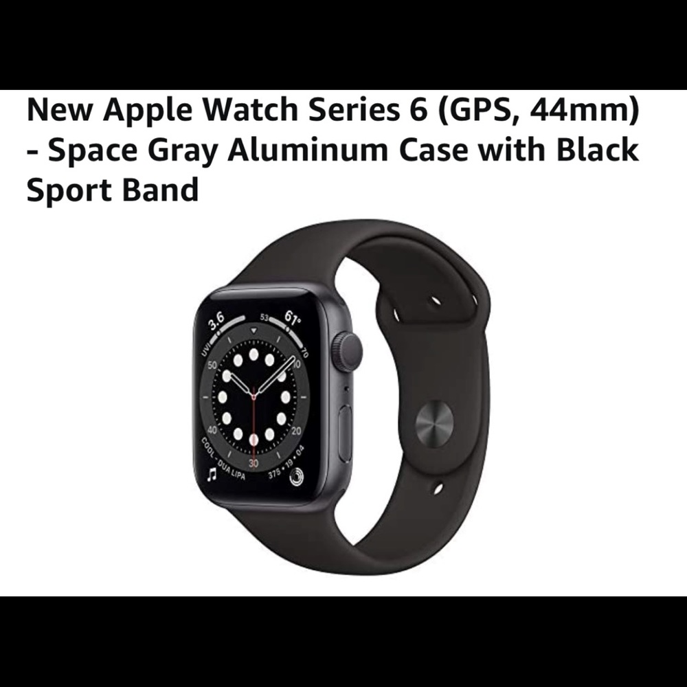 Apple Watch Series6 Gray Aluminum Case Black Band